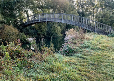 Bloomers Hole footbridge - installed in 2000 -built of steel and encased in wood to blend in