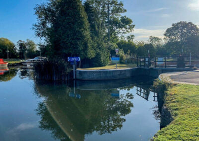 The lock and weir at St John's Lock.