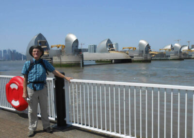 A customer by the Thames Barrier in London.